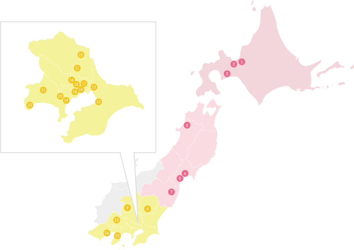 東日本地区の地図
