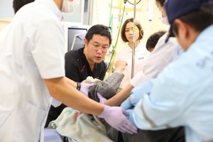 徳山中央病院救急患者受入の様子