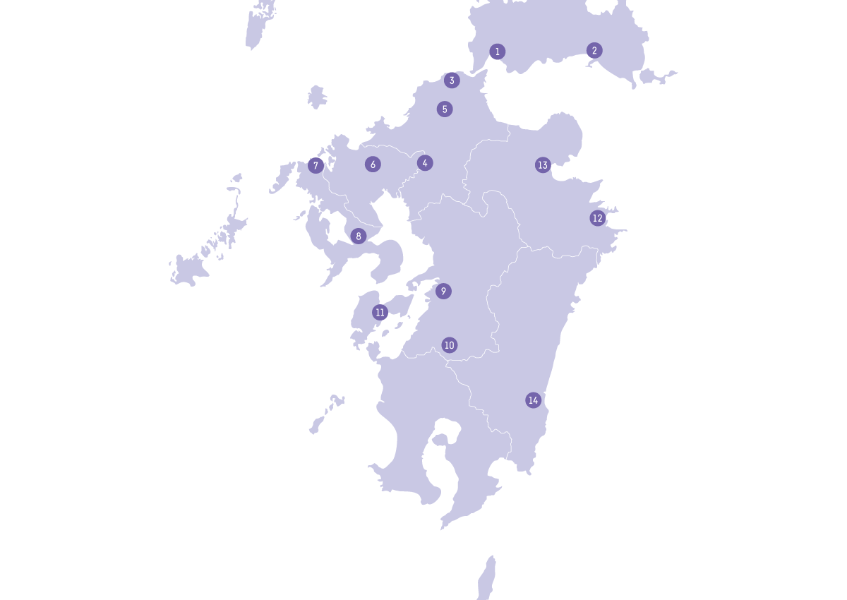 九州地区の地図